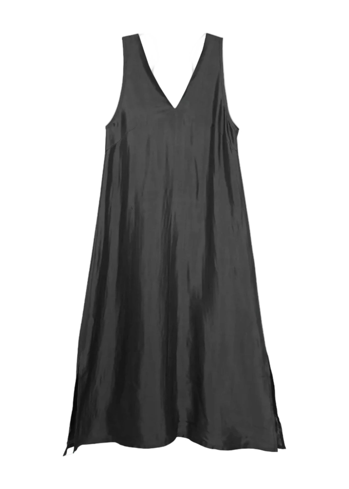 Schwarzes Maxikleid aus Seide