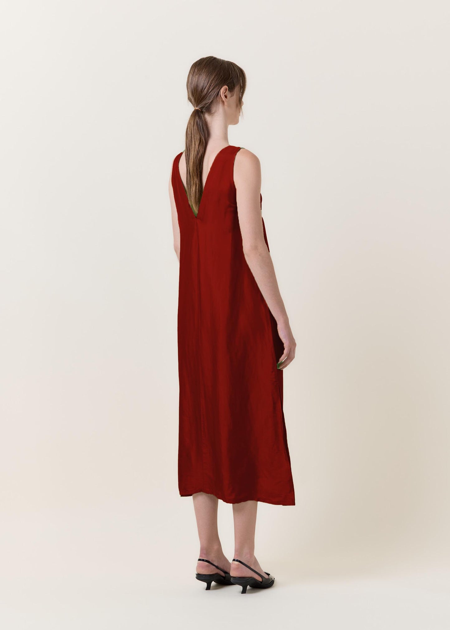 Red Silk Maxi Dress
