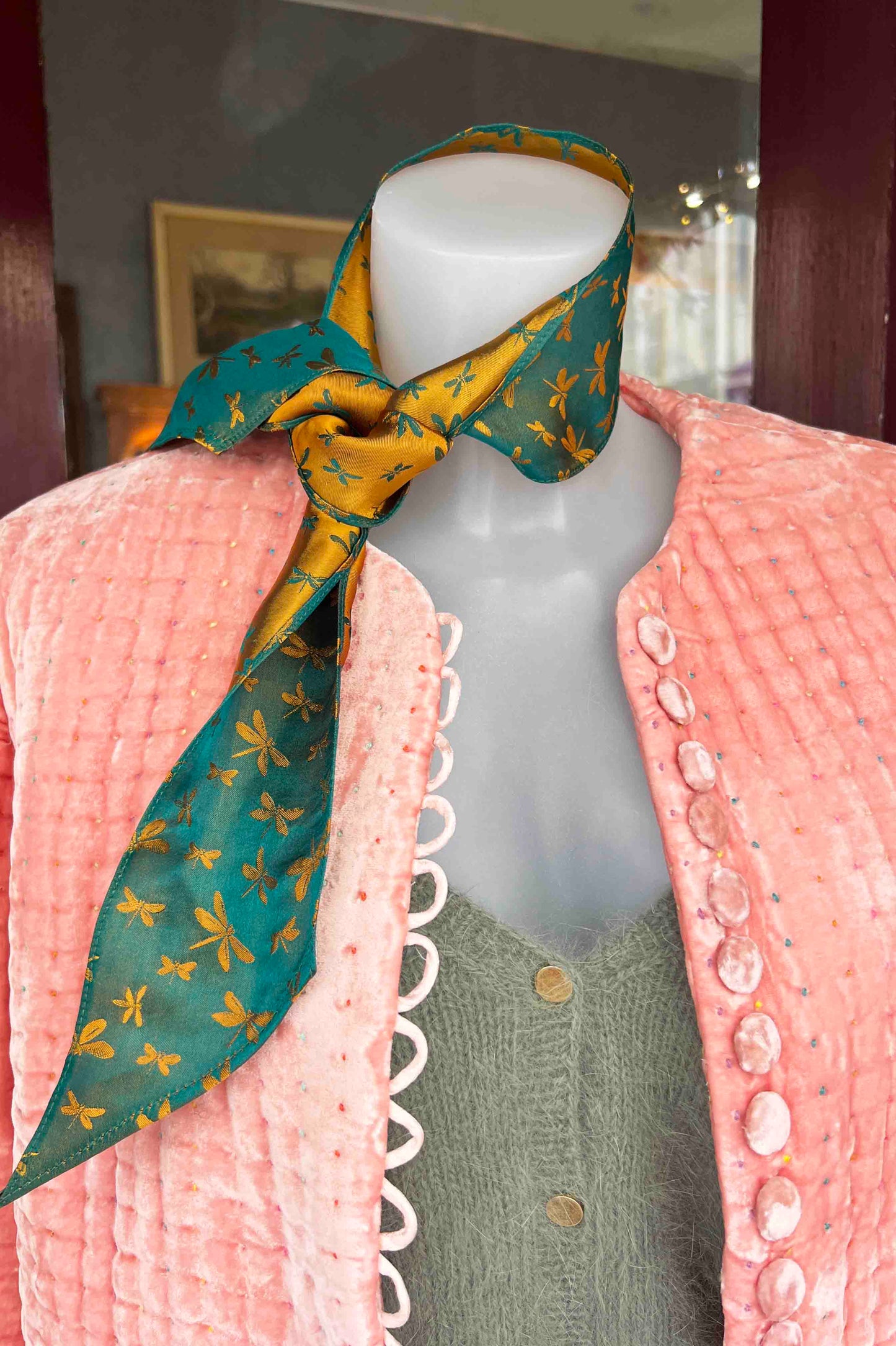 Bicolor Silk Ribbon Scarf