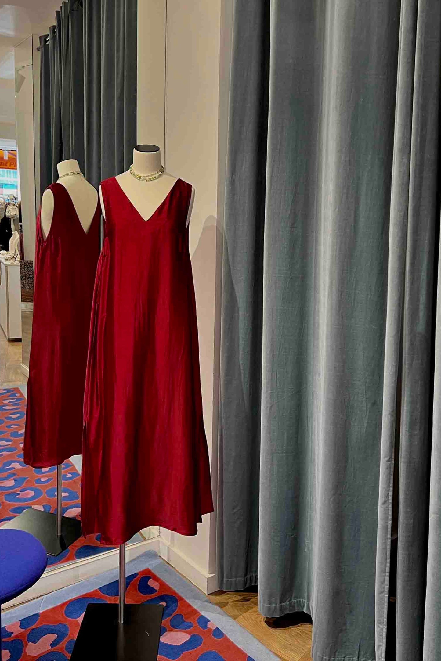 Red Silk Maxi Dress