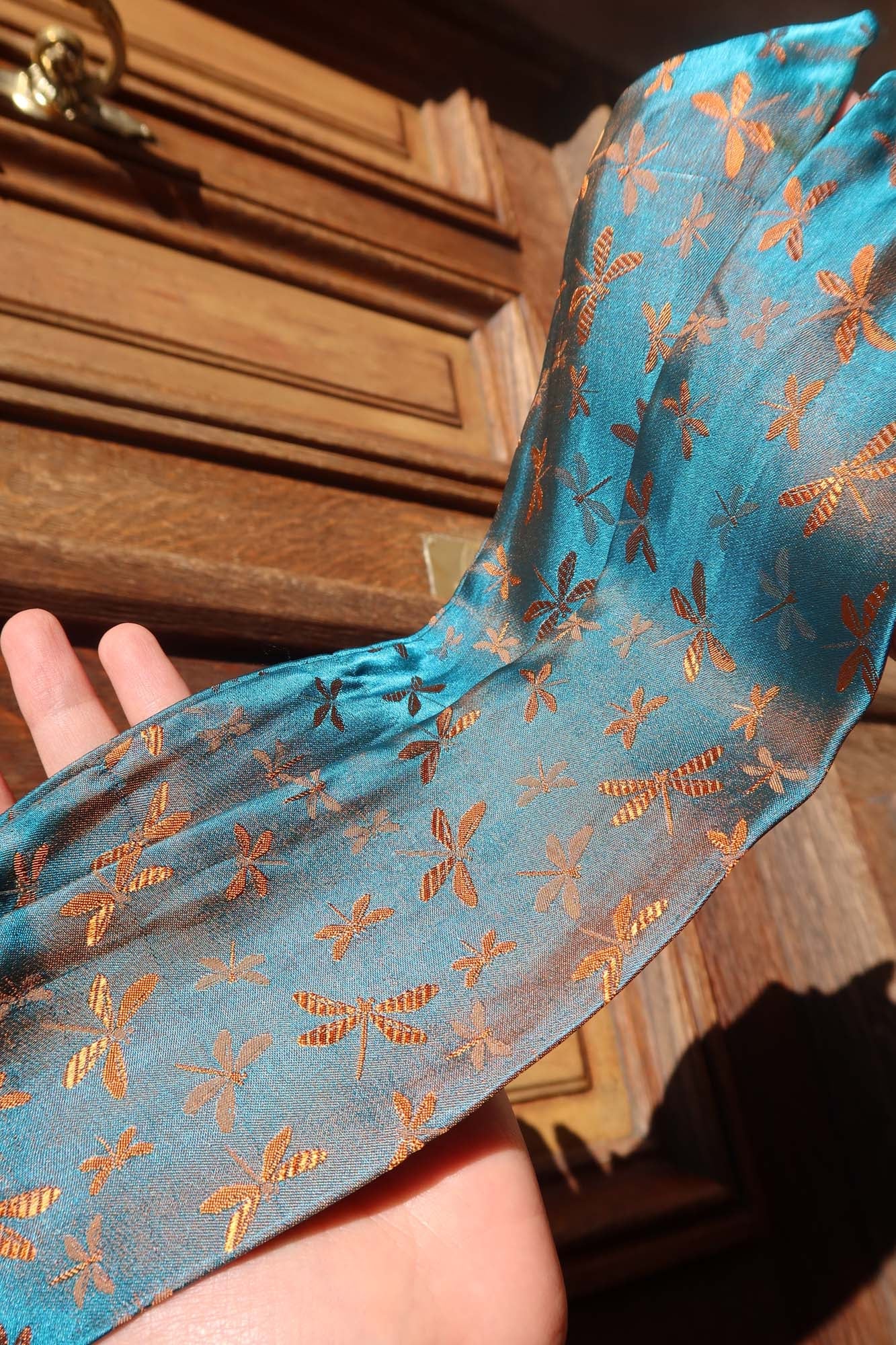 Bicolor Silk Ribbon Scarf