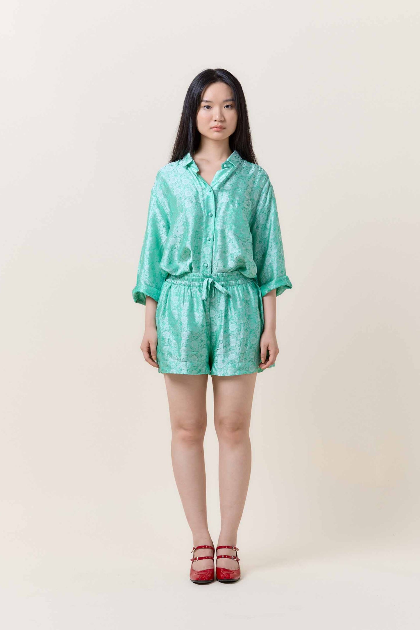 Blue Silk Shorts