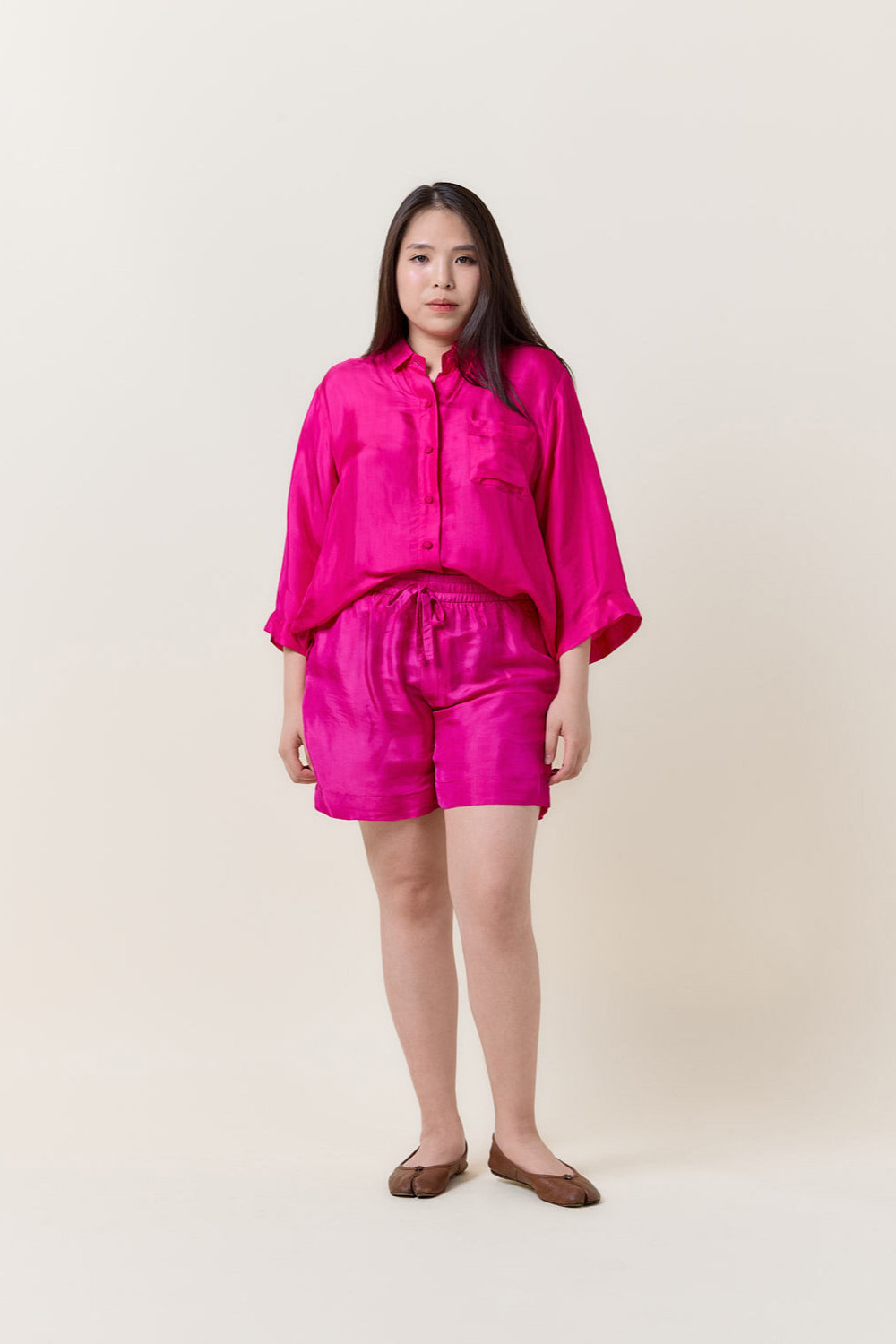 Blue Silk Shorts