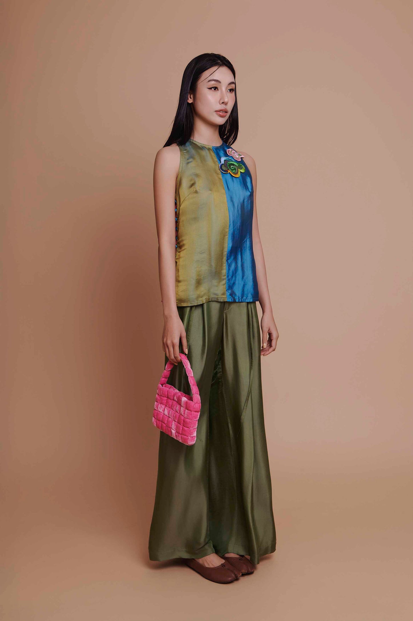 Sage Silk Trousers
