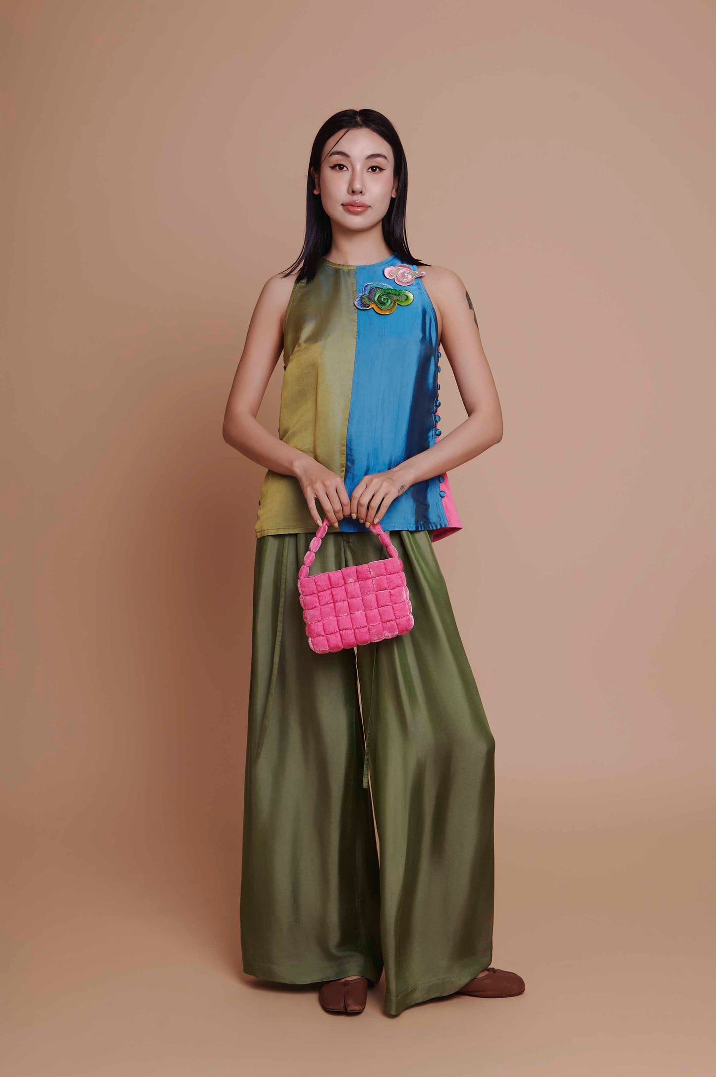 Sage Silk Trousers
