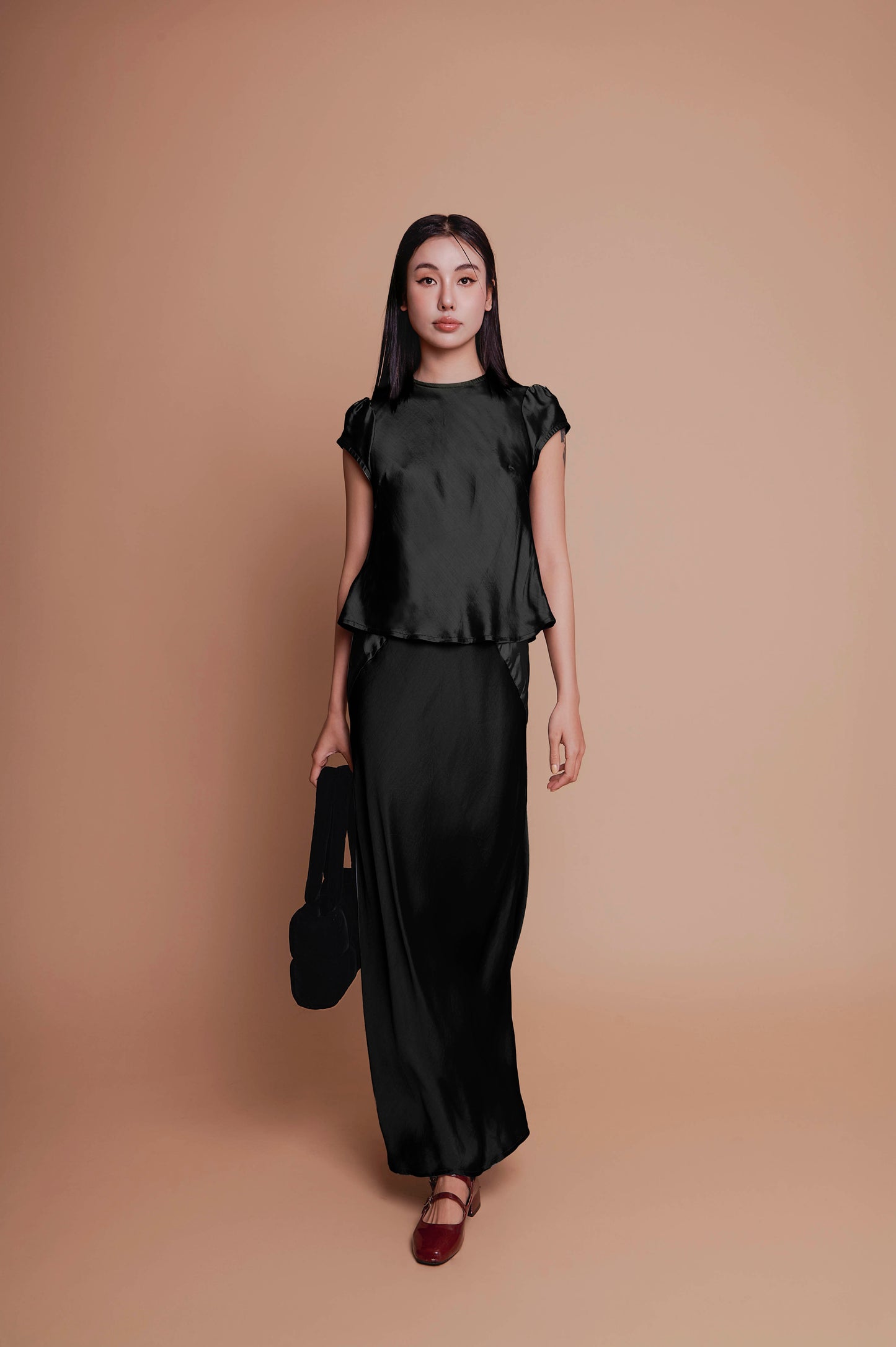 Silk Set: Baby Silk Top & Maxi SIlk Skirt