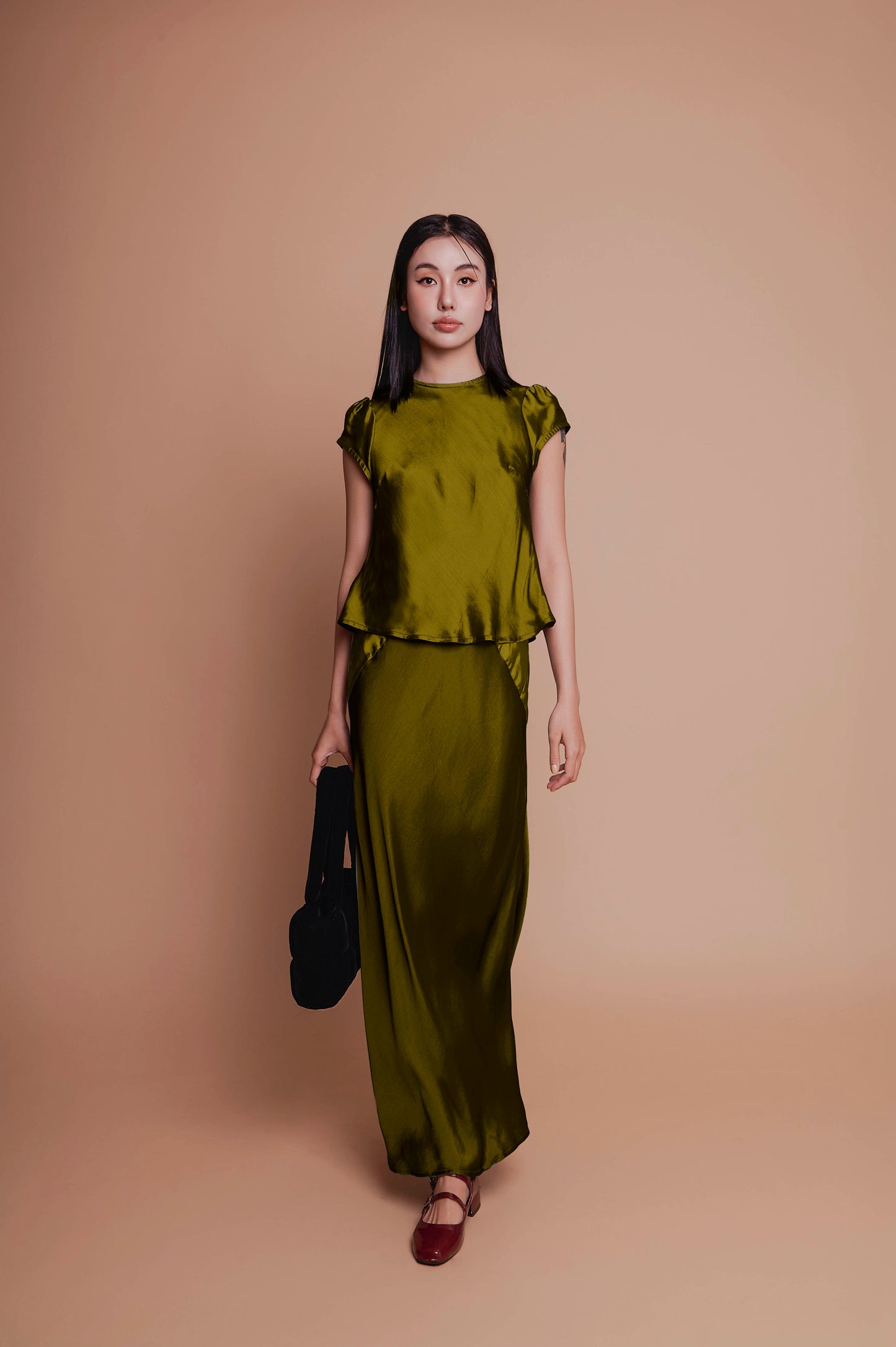 Silk Set: Baby Silk Top & Maxi SIlk Skirt