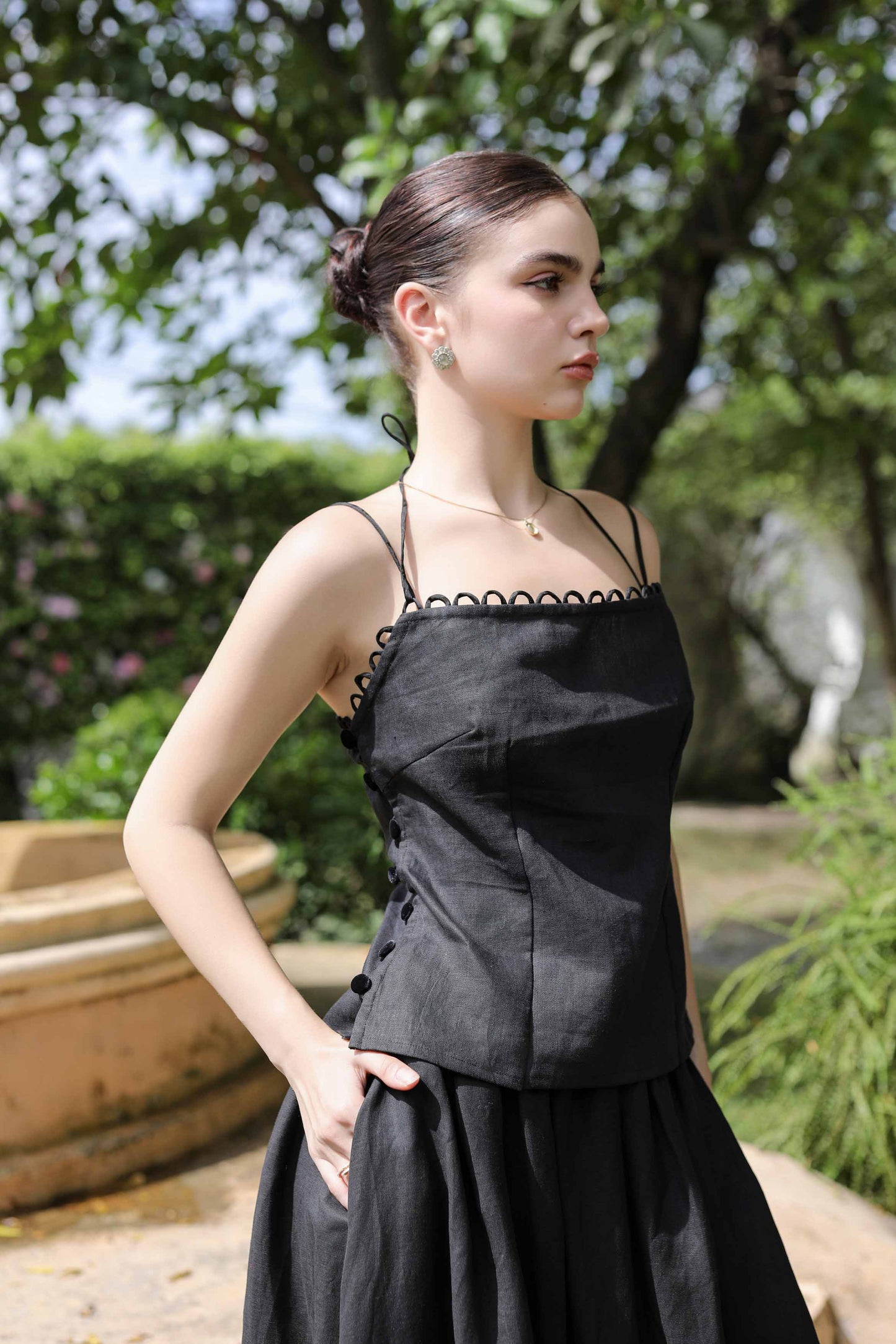 Two String Linen Top