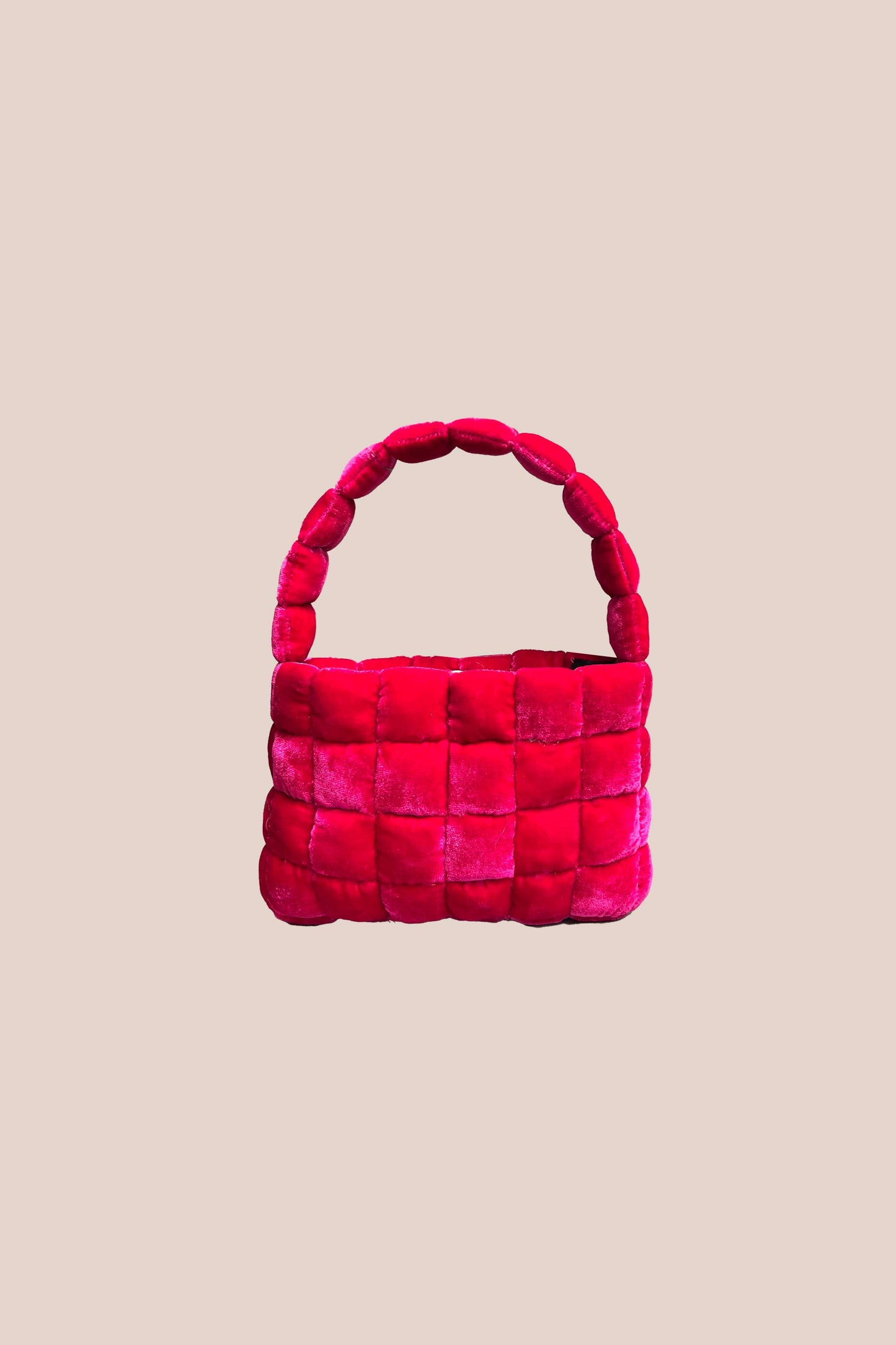 Magenta Small Velvet Hand Bag
