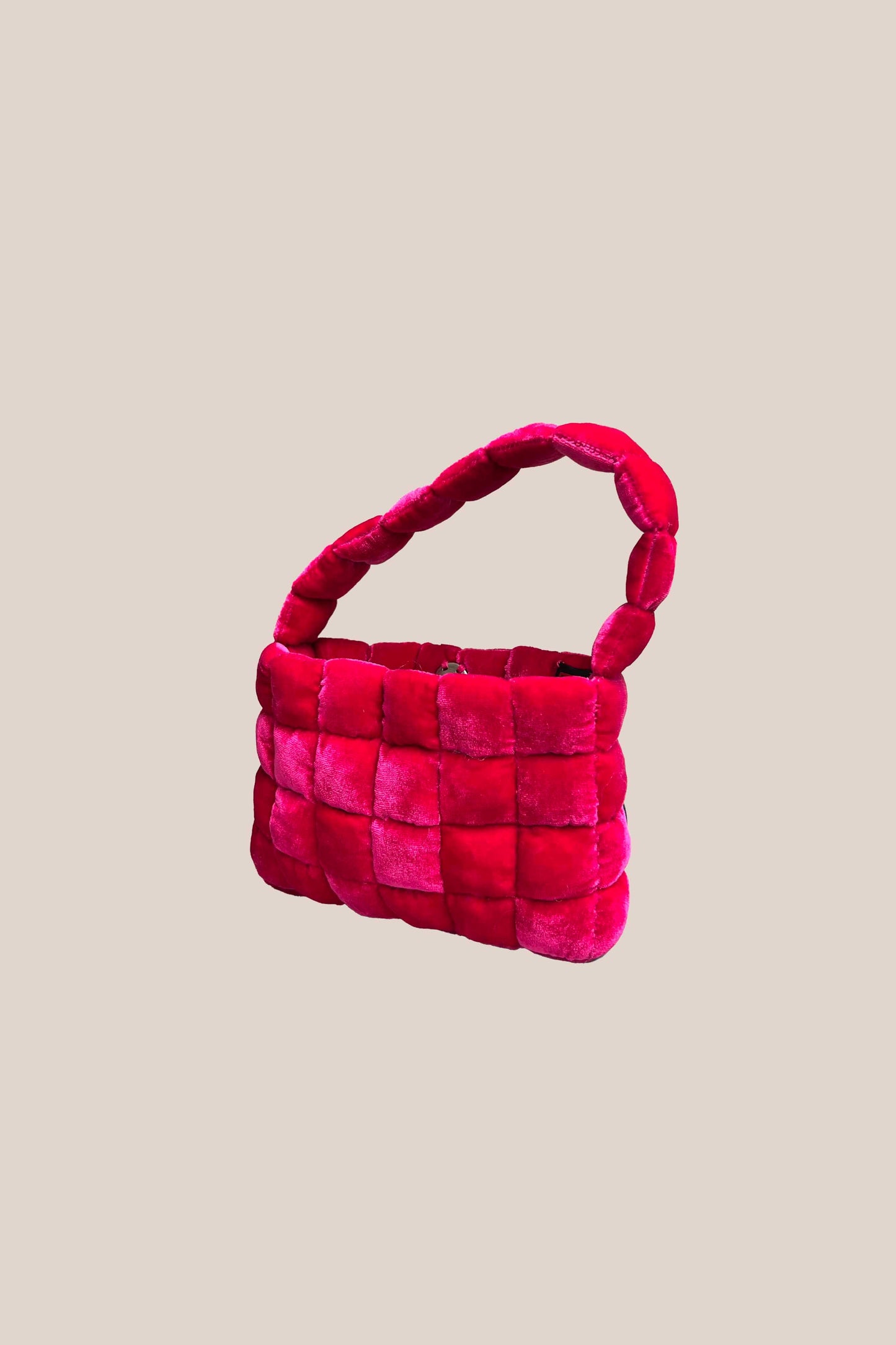 Magenta Small Velvet Hand Bag