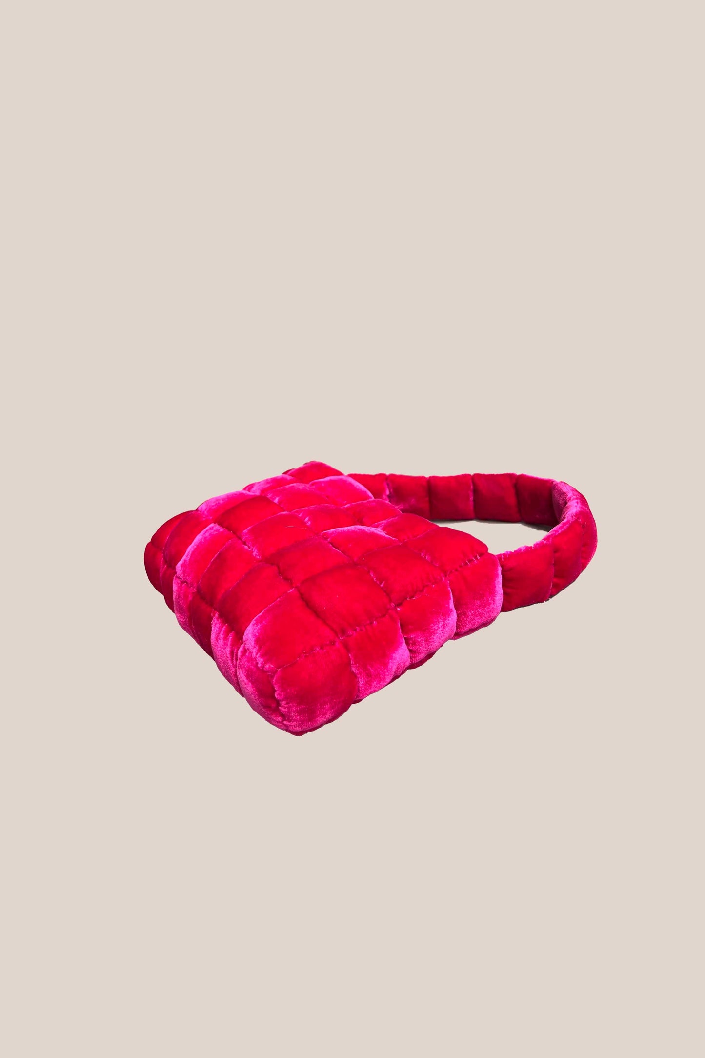 Magenta Small Velvet Hand Bag