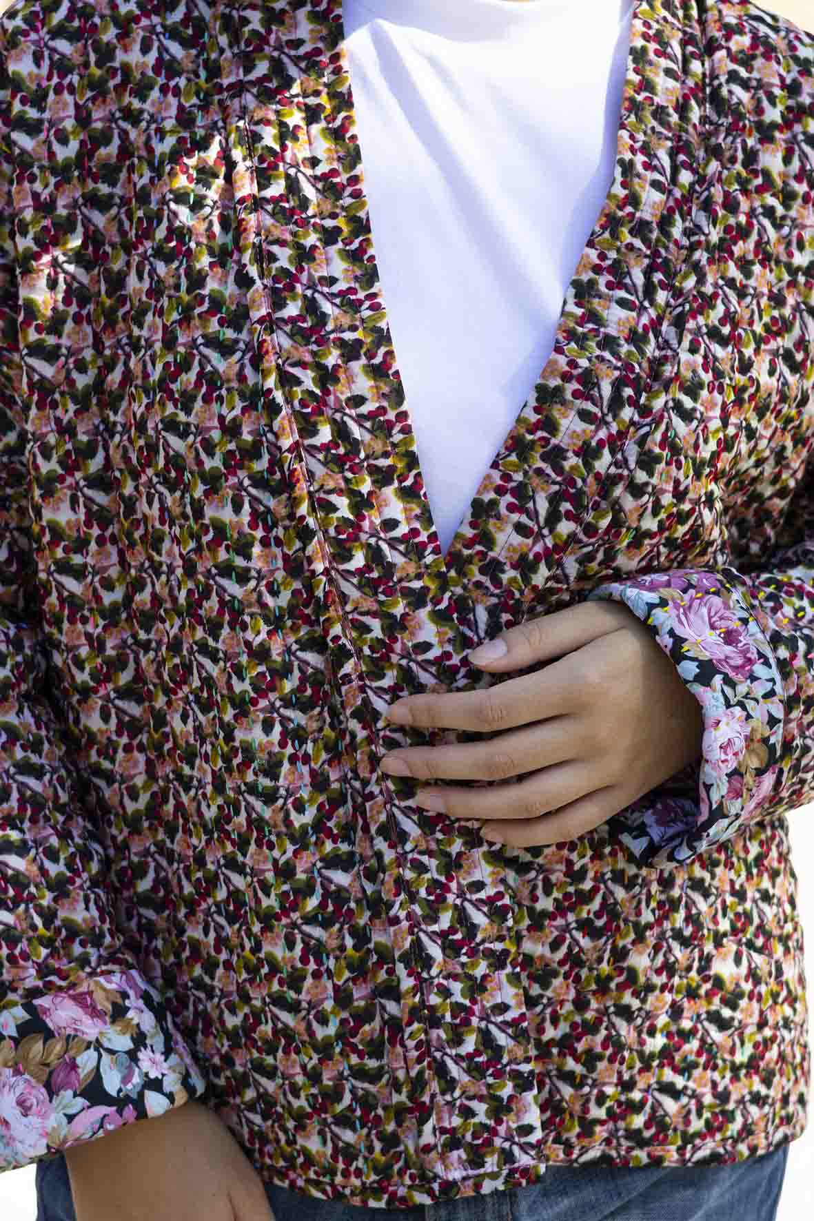 Cotton Quilted Jacket CHERRY