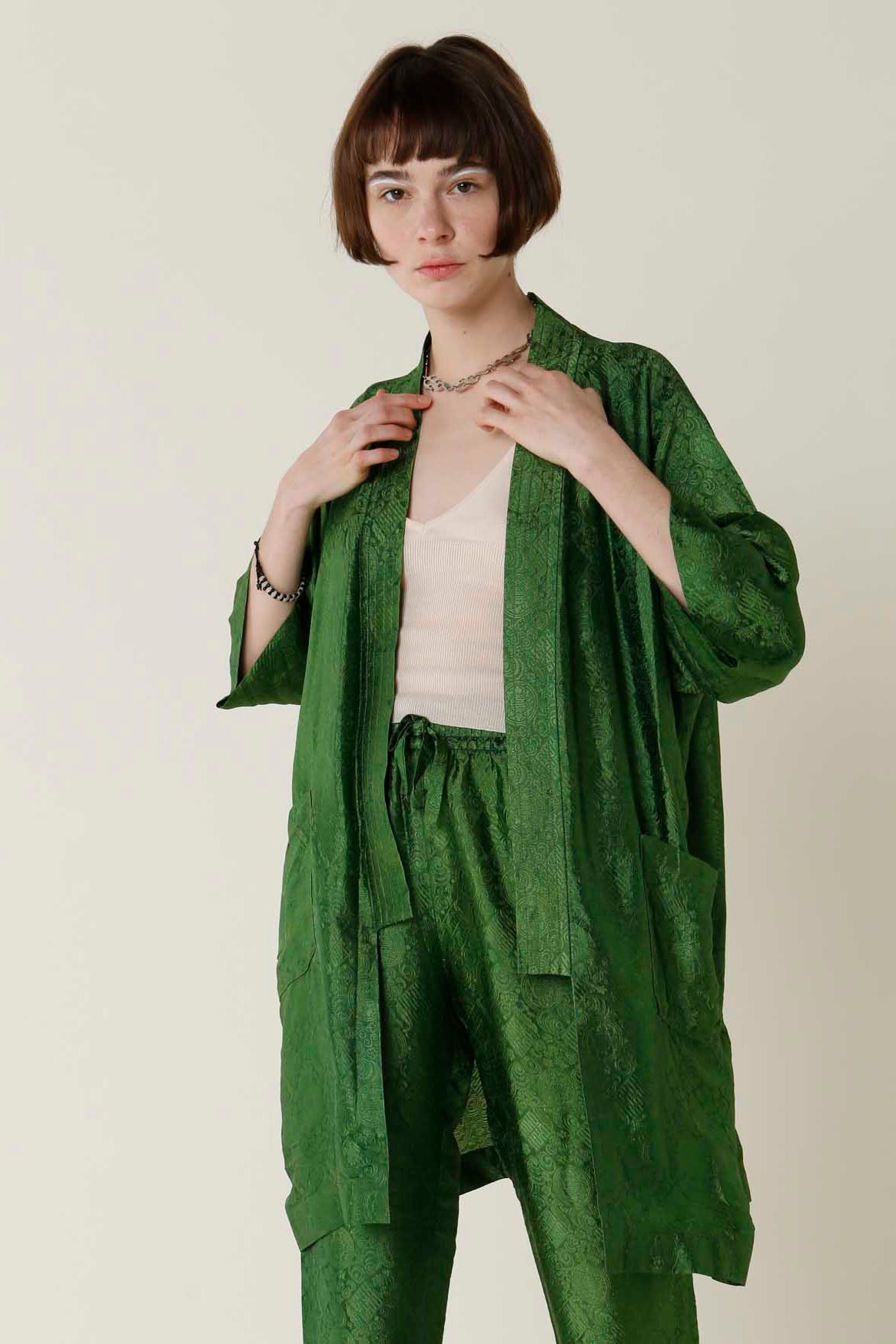 Green Signature Kimono Set