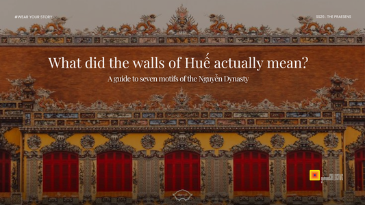 What did the walls of Huế actually mean — gammeCOLLECTIVE SS26 blog cover featuring the Hue Imperial City facade with Nguyễn dynasty decorative motifs, dragons and ceramic inlay