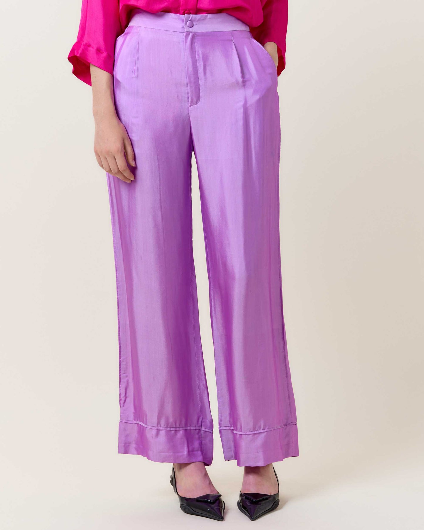 Magenta Silk Trousers LE