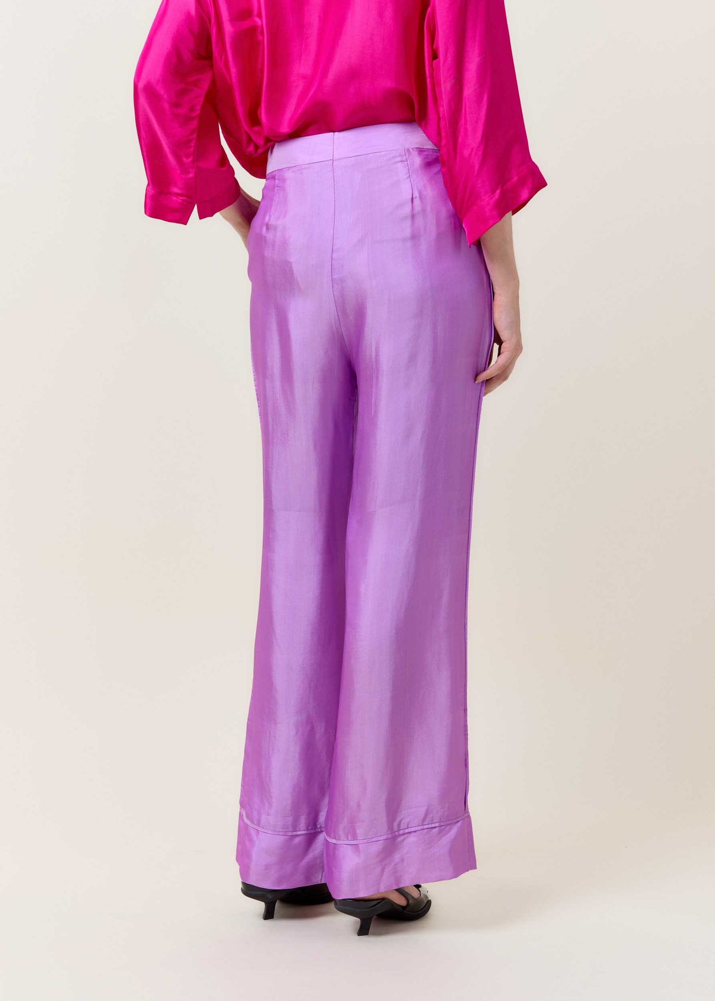 Magenta Silk Trousers LE