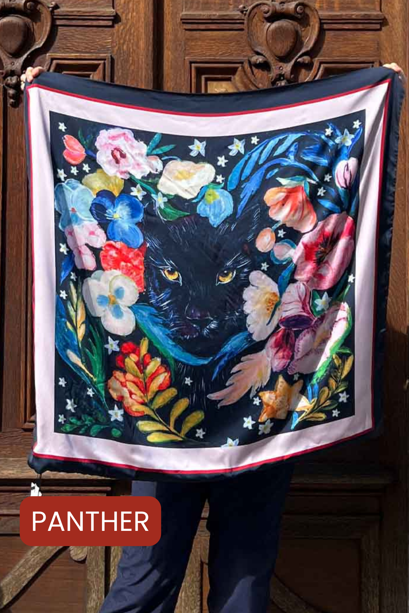 Set Silk Printed Animal Square Scarf