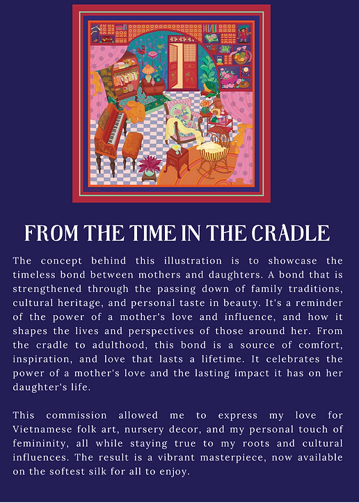 Printed Square Scarf - Cradle Red Room