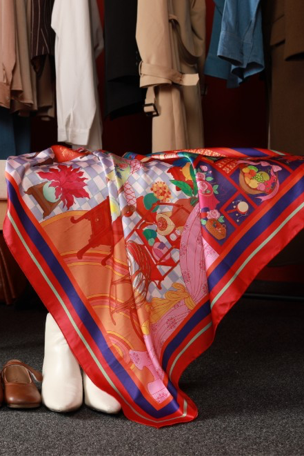 Printed Square Scarf - Cradle Red Room