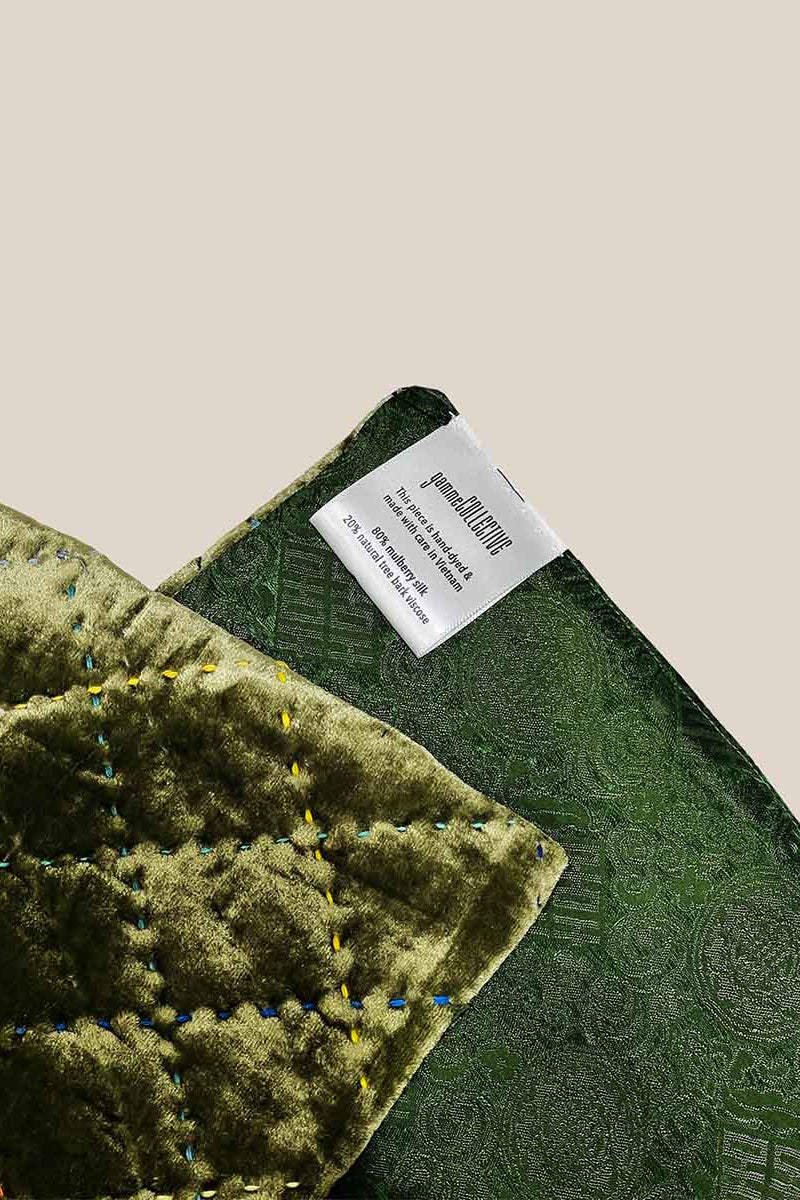 Hand-Quilted Silk Velvet Scarf