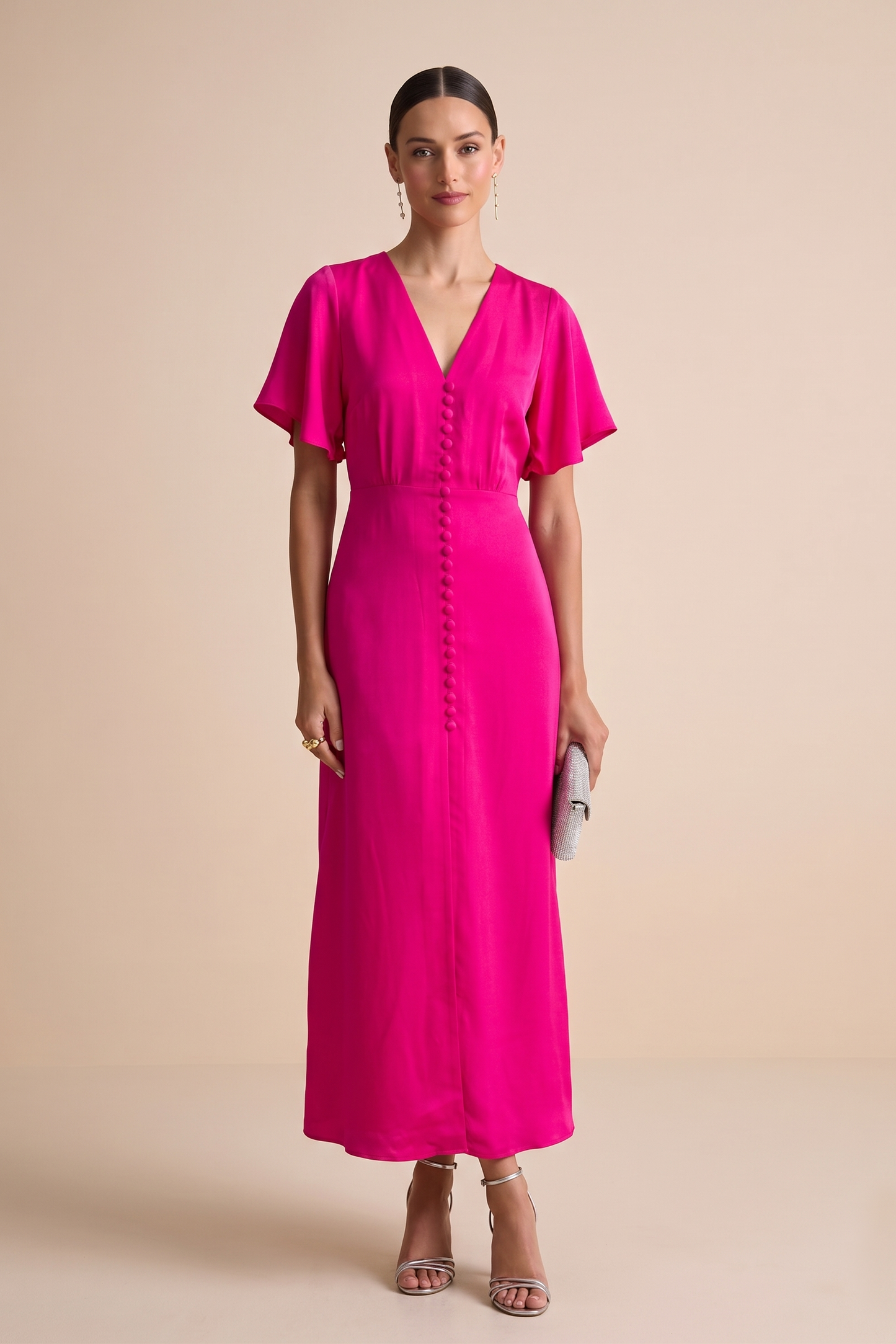 Rose Pink Silk Dress Lily