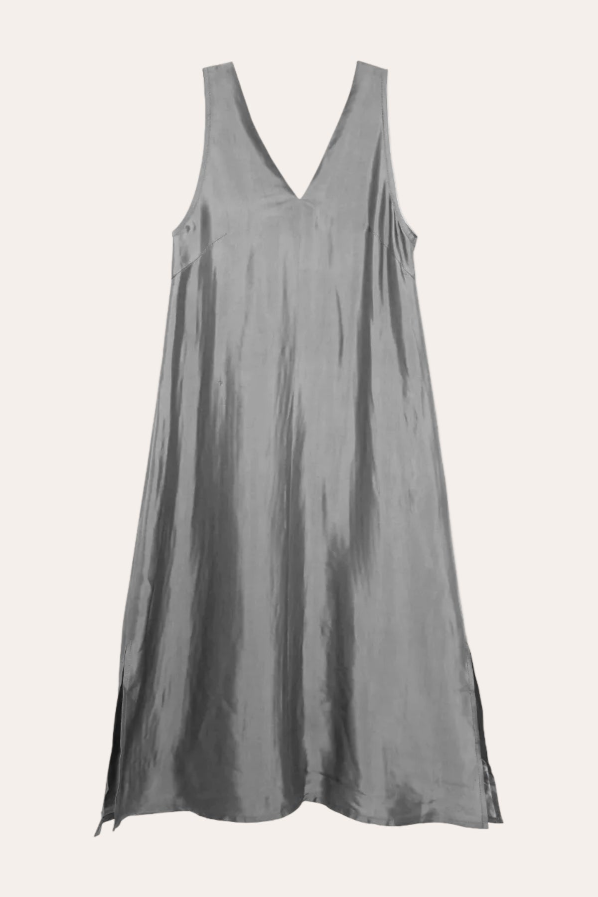 Blue Silk Slip Dress - Style Maxi With Adjustable Tie Belt