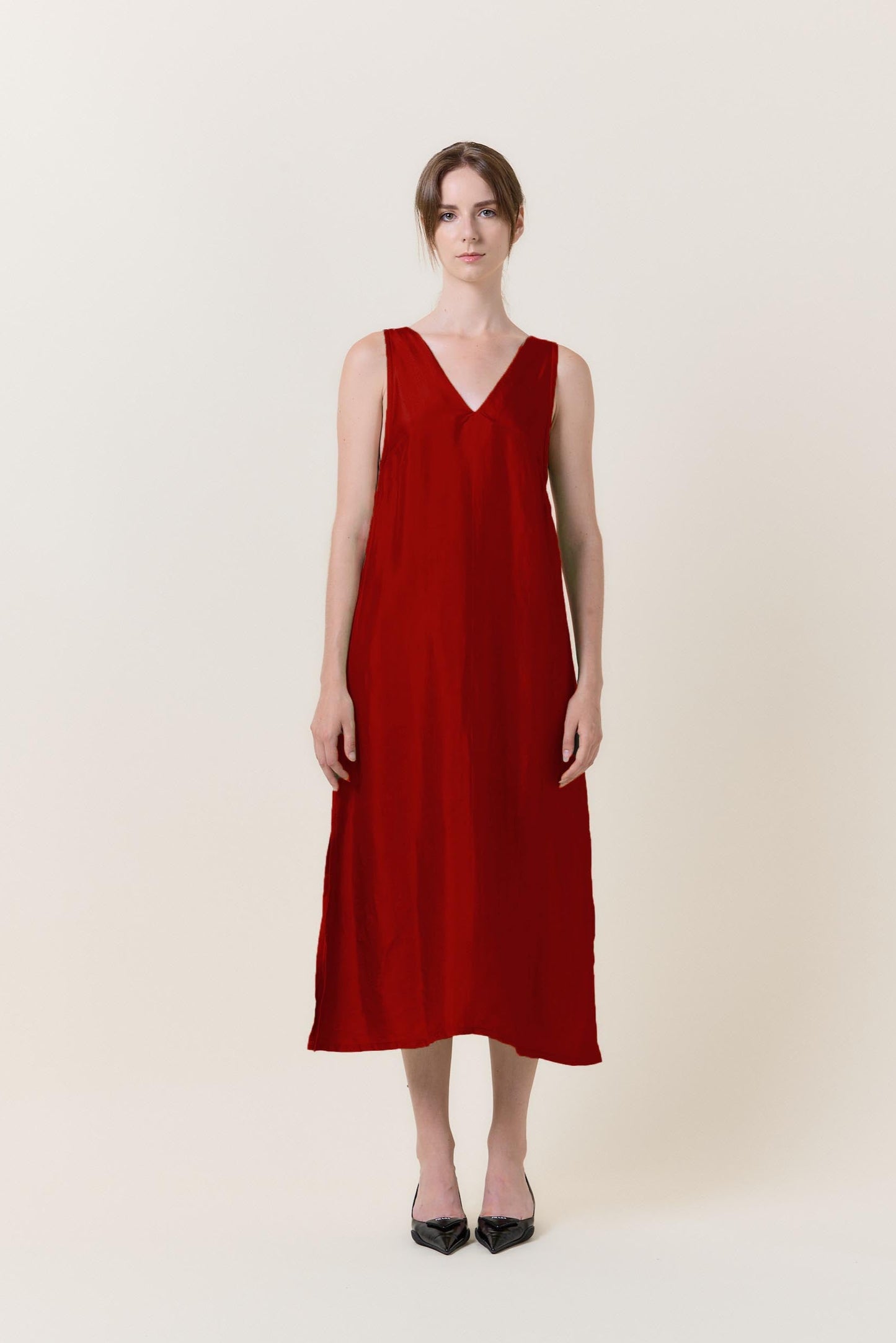 Magenta Silk Slip Dress
