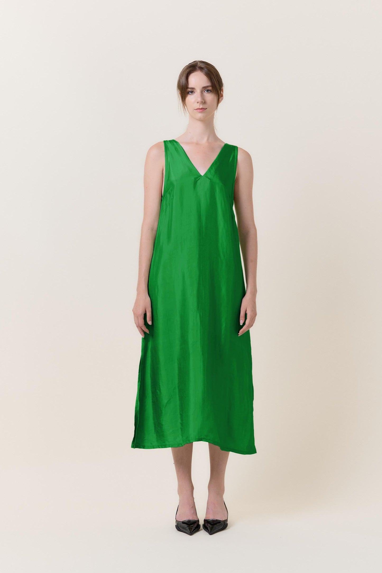 Green Silk Maxi Dress