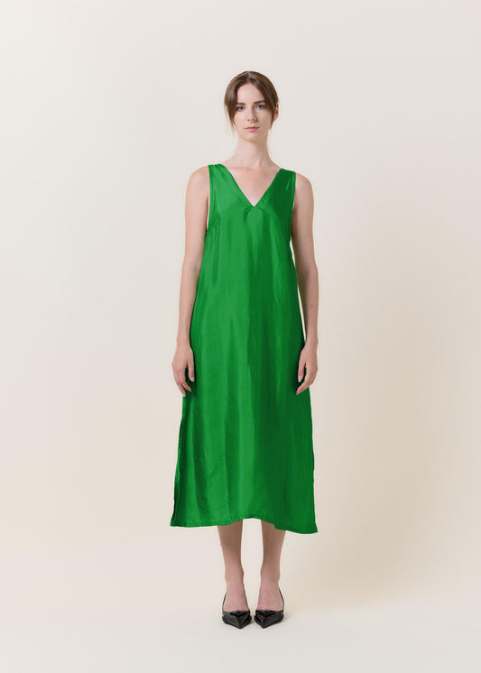 Green Silk Maxi Dress