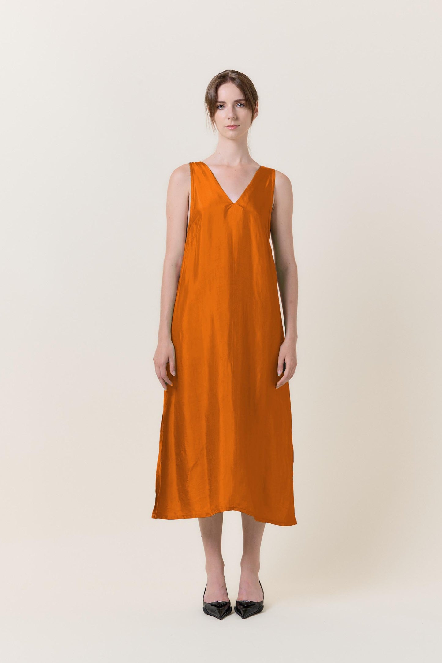 Magenta Silk Slip Dress