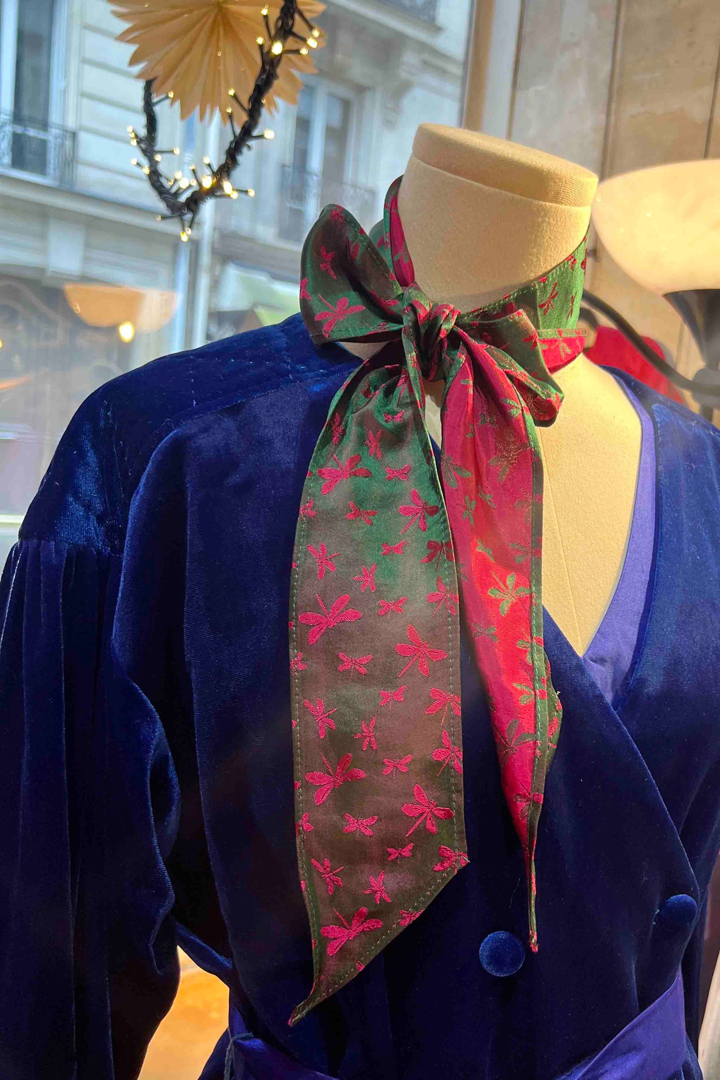 Bicolor Silk Ribbon Scarf