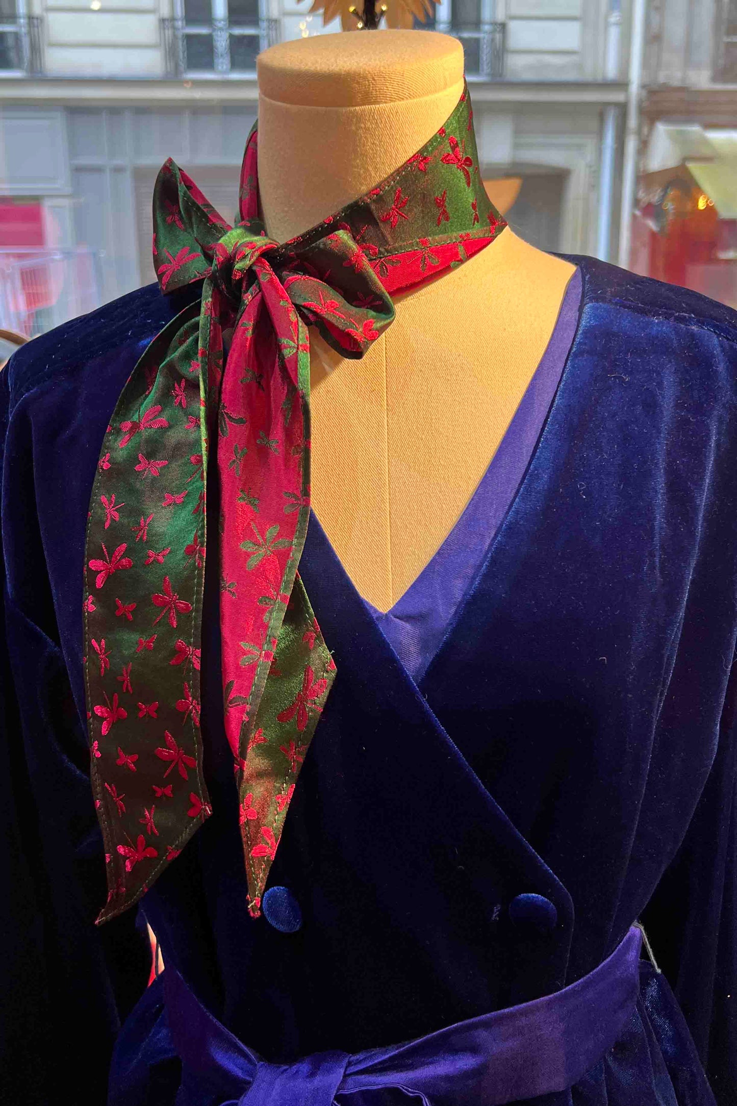 Bicolor Silk Ribbon Scarf