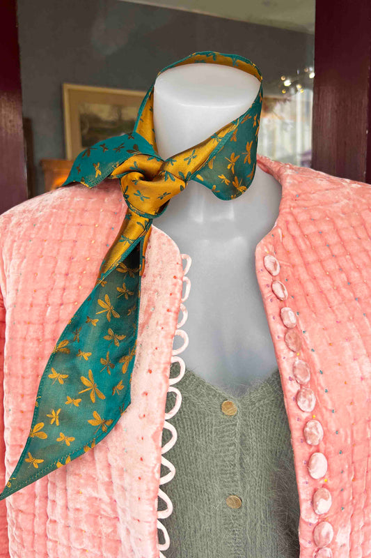 Bicolor Silk Ribbon Scarf