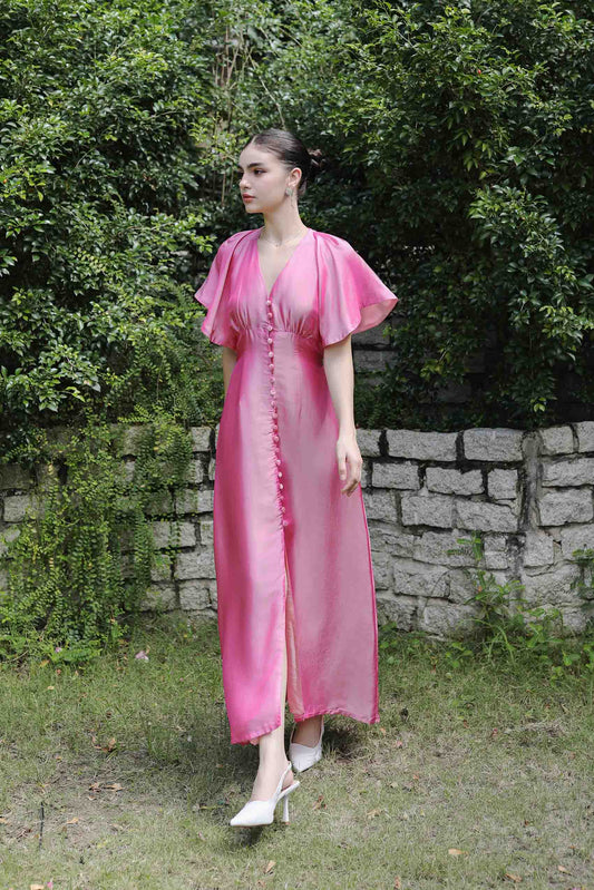 Rose Pink Silk Dress Lily