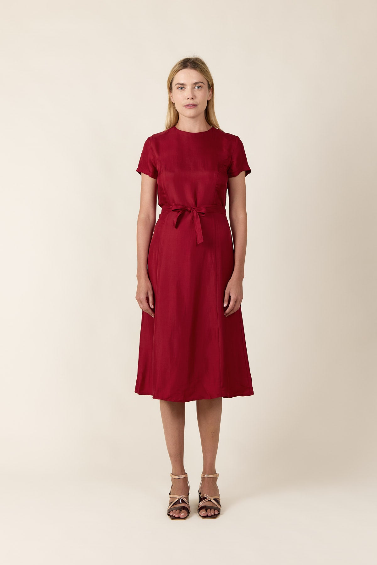 Dress RETRO - Silk Belted Dress