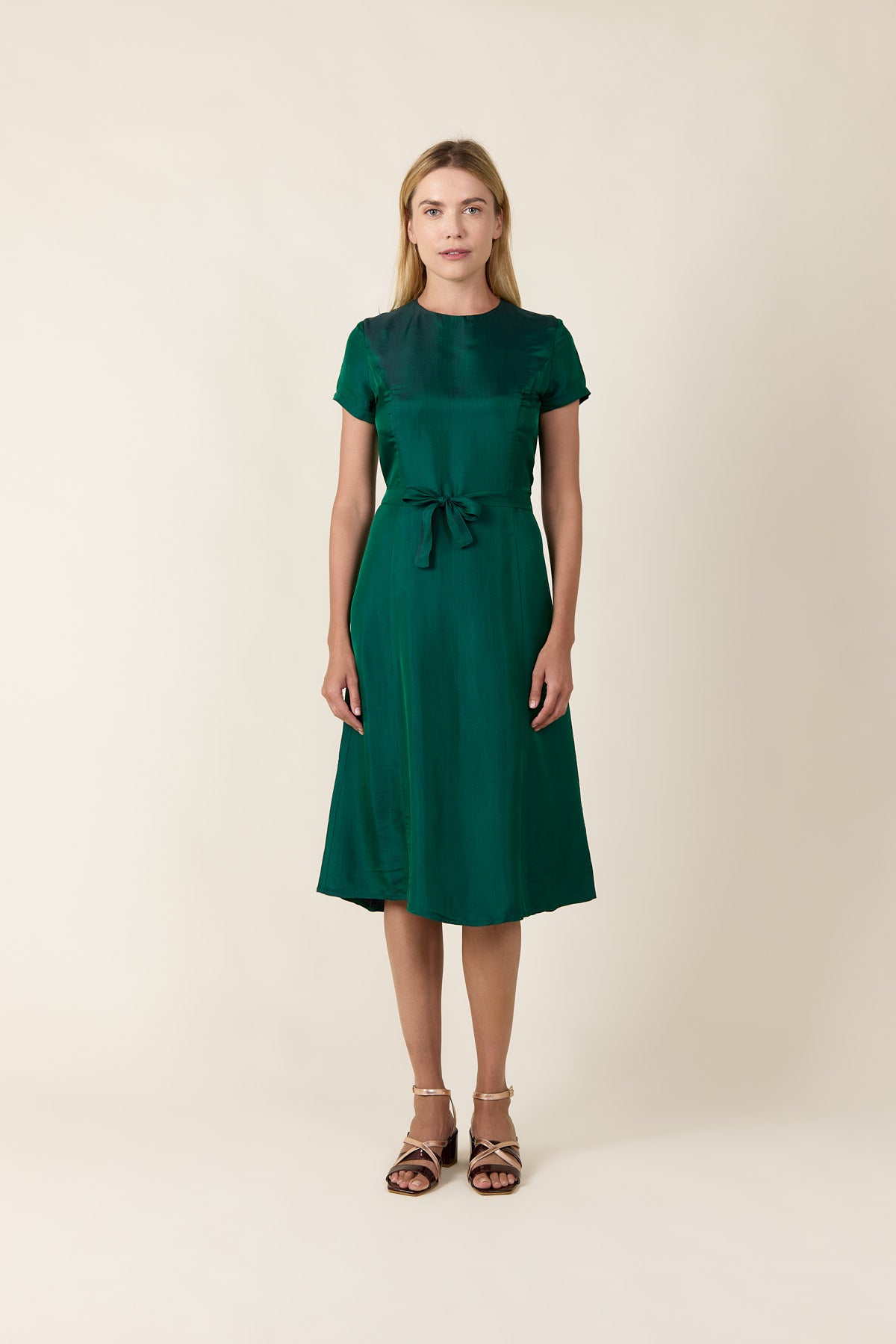 Dress RETRO - Silk Belted Dress