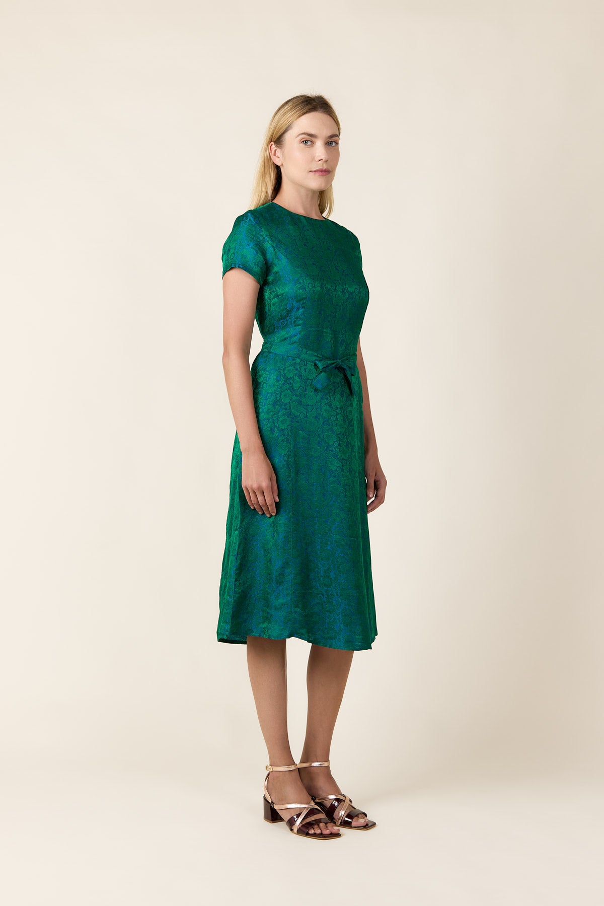 Dress RETRO - Silk Belted Dress