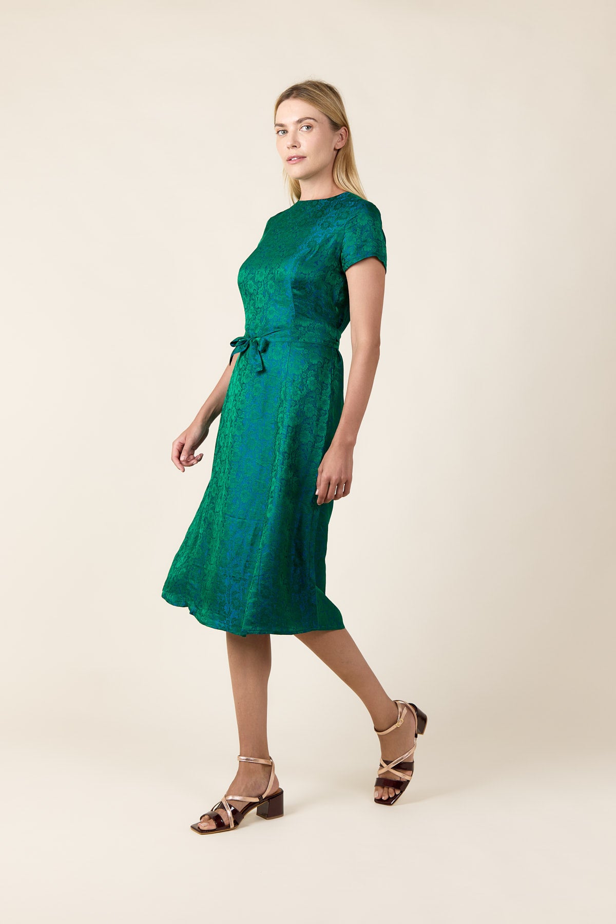 Dress RETRO - Silk Belted Dress