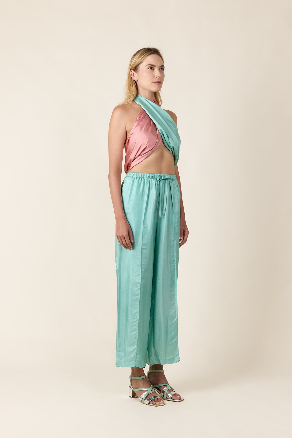 Mint Relaxed Silk Pants