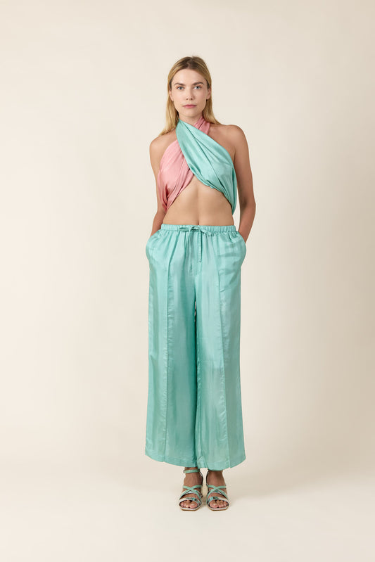 Mint Relaxed Silk Pants