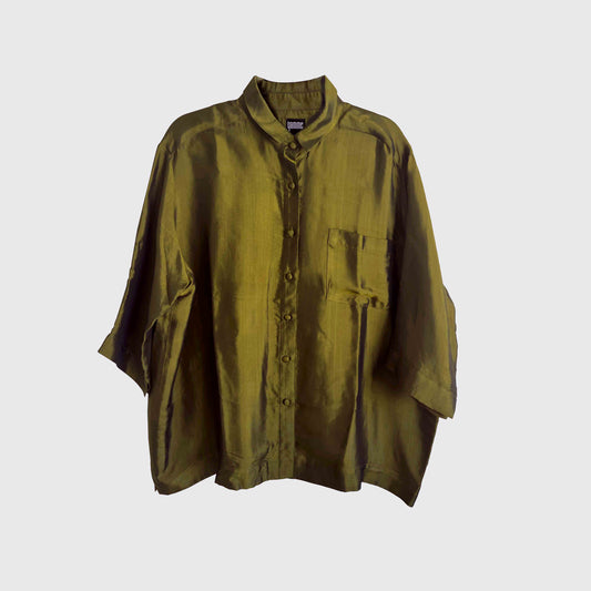 Olive Silk Shirt