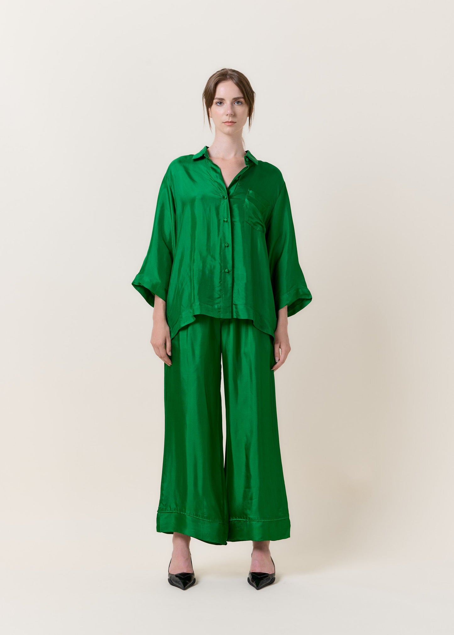 Green Silk Trousers LE