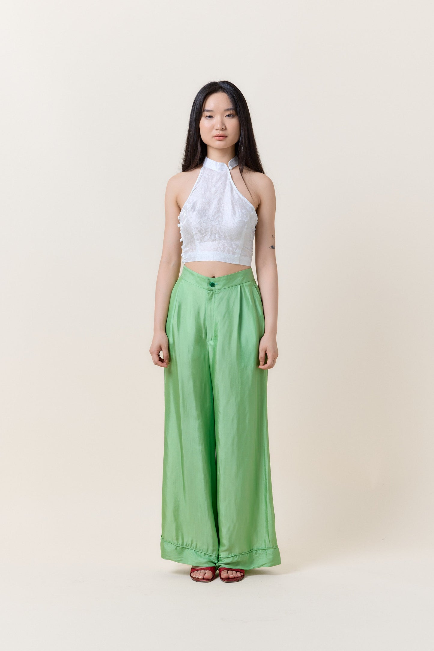 Green Silk Trousers LE