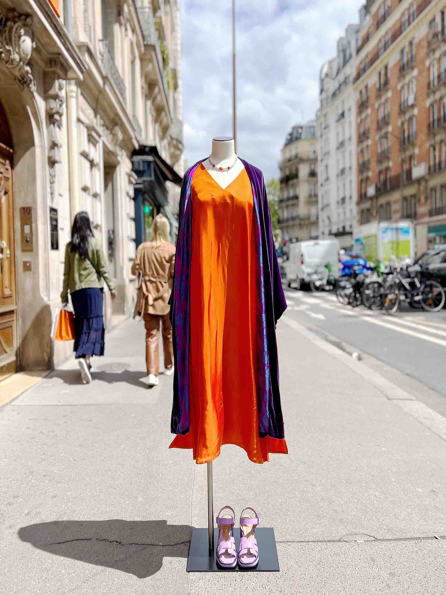 Magenta Simple Silk Dress
