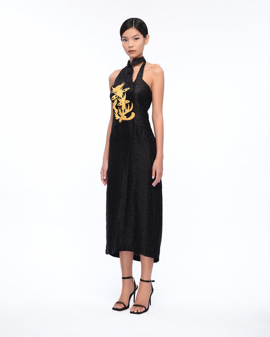 Golden Flora Eye East Dress