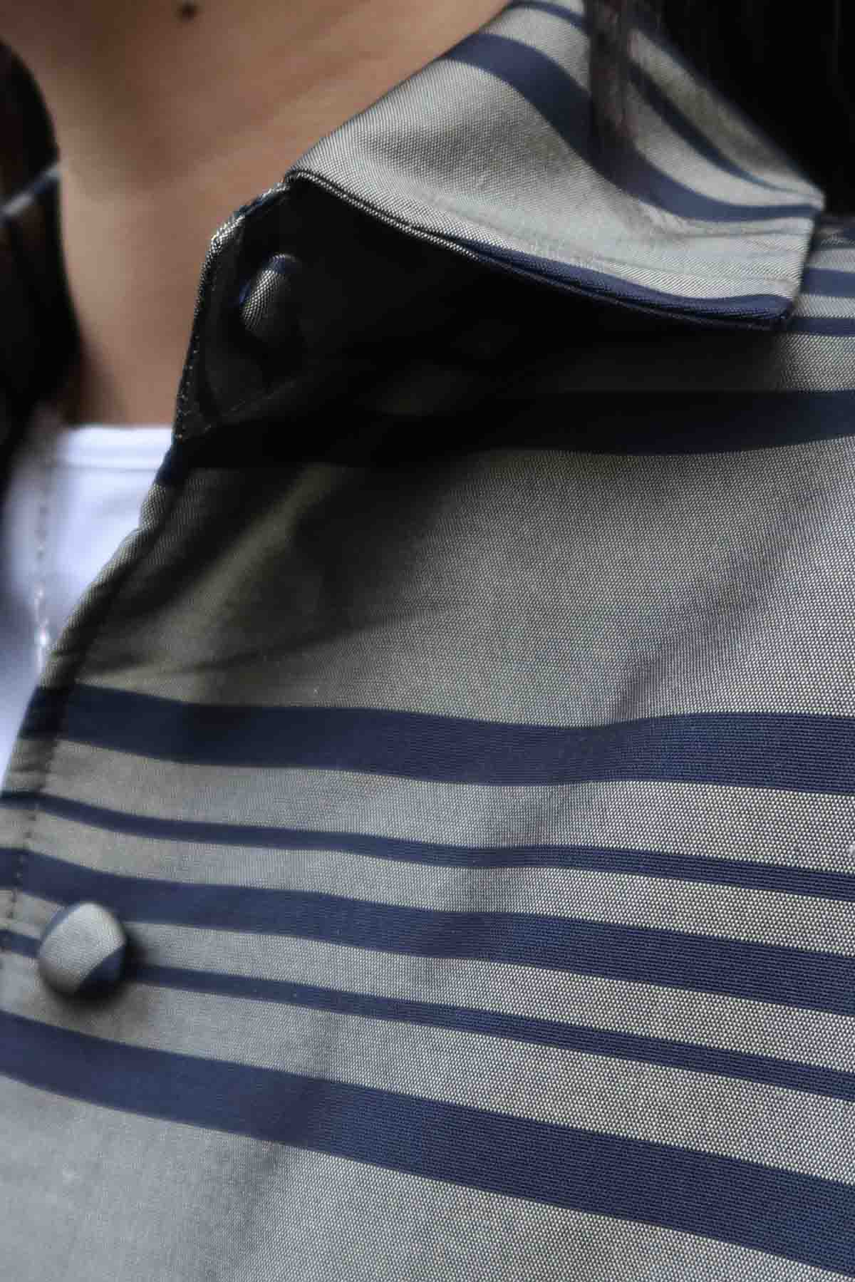 Taffeta Silk Jacket – Black Stripes on Champagne