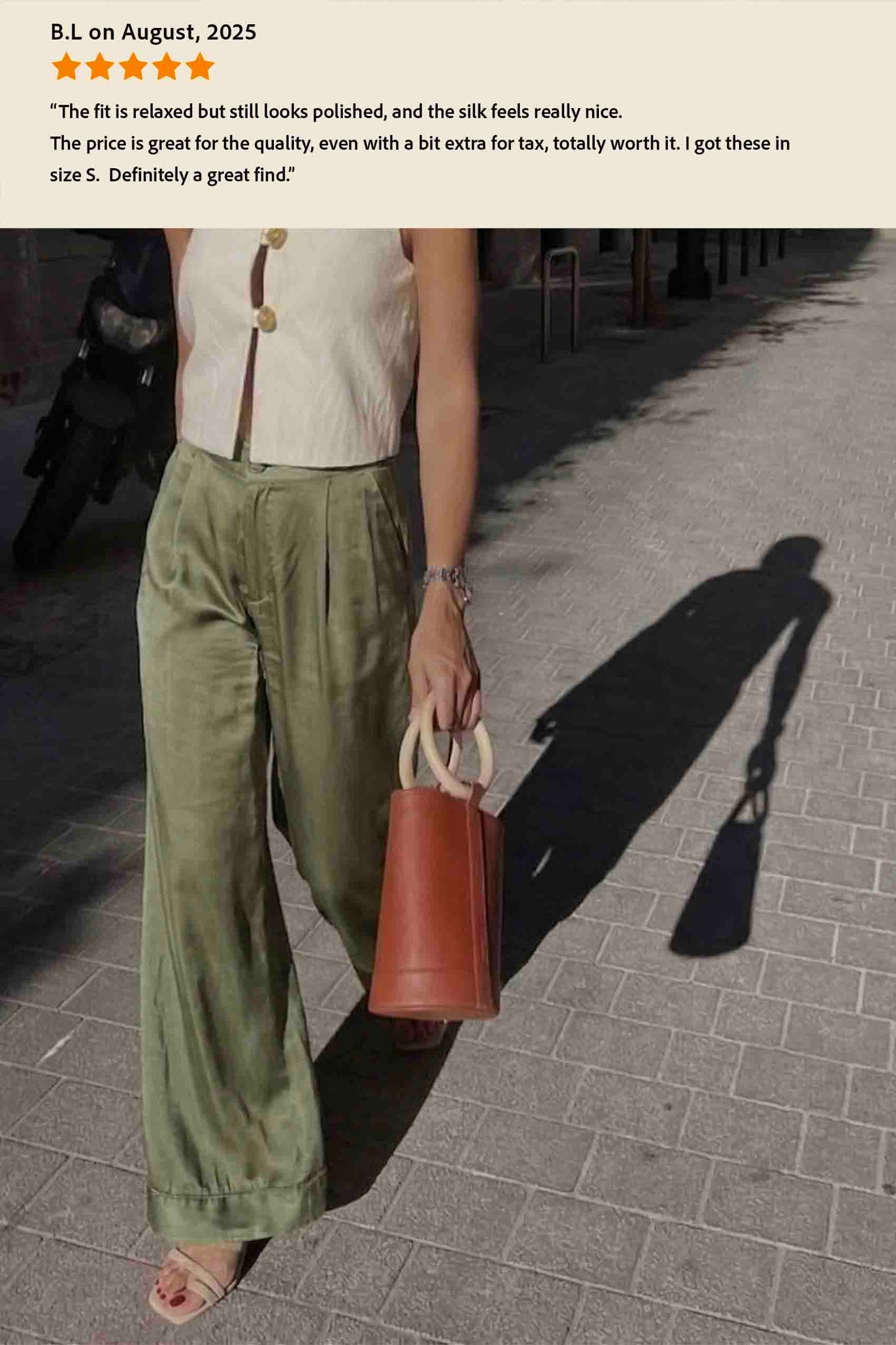 Sage Silk Trousers - Wide Legs Silk Pants