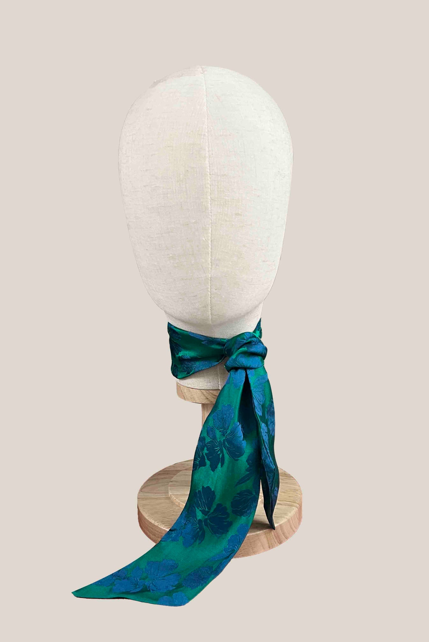 Bicolor Blue Silk Twilly Scarf