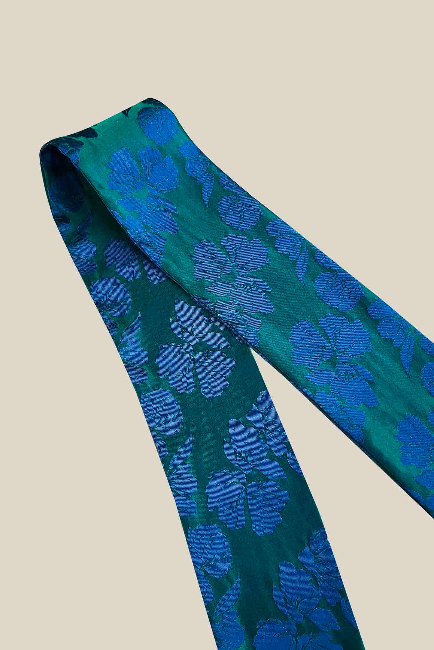 Bicolor Blue Silk Twilly Scarf