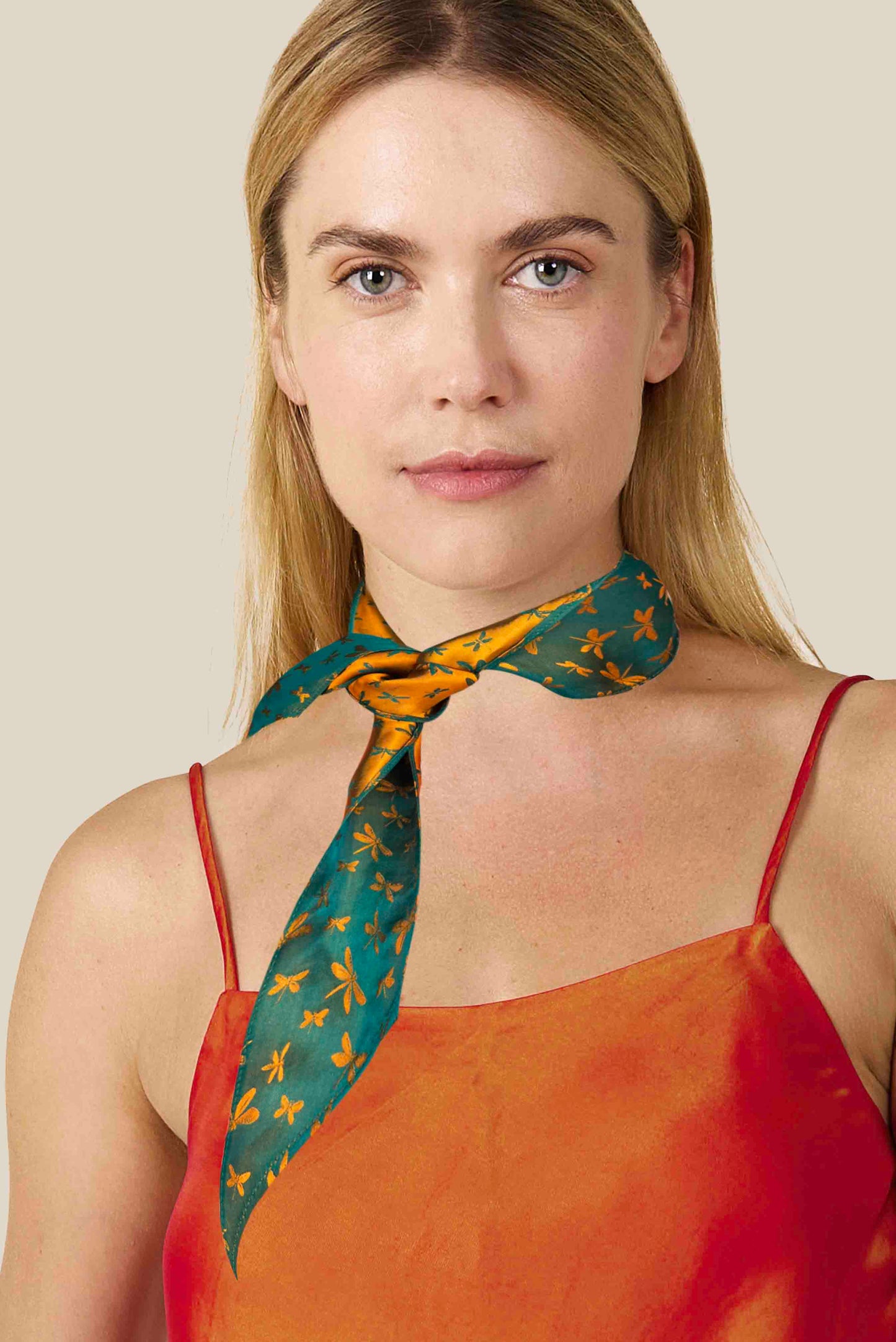 Bicolor Silk Twilly Scarf